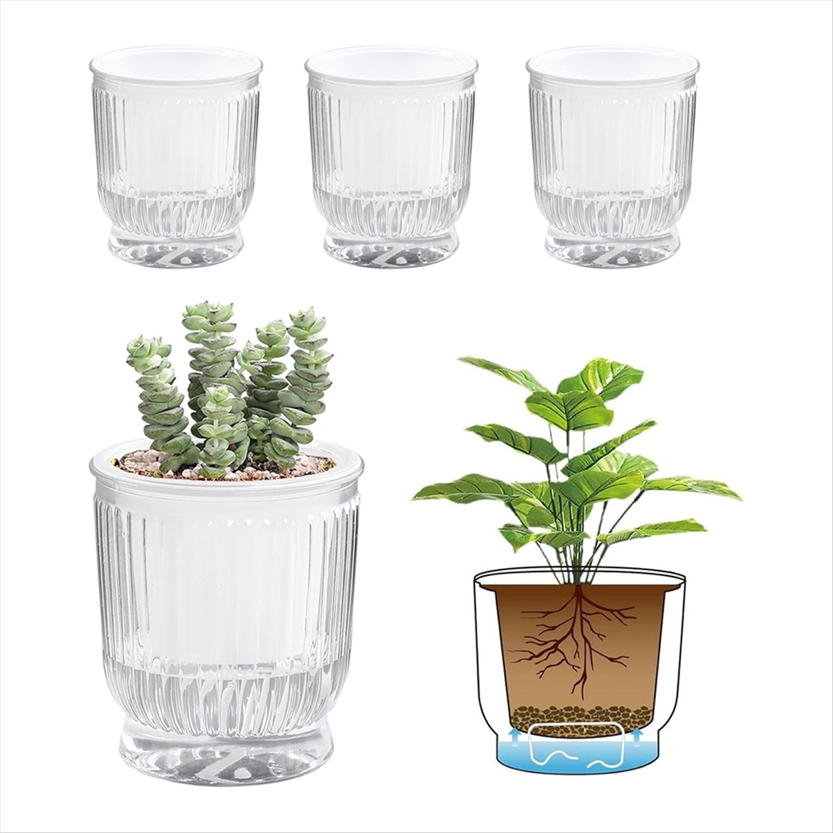 Self Watering Plant Pots, 4 In - Self Watering Planter ulasan dan harga