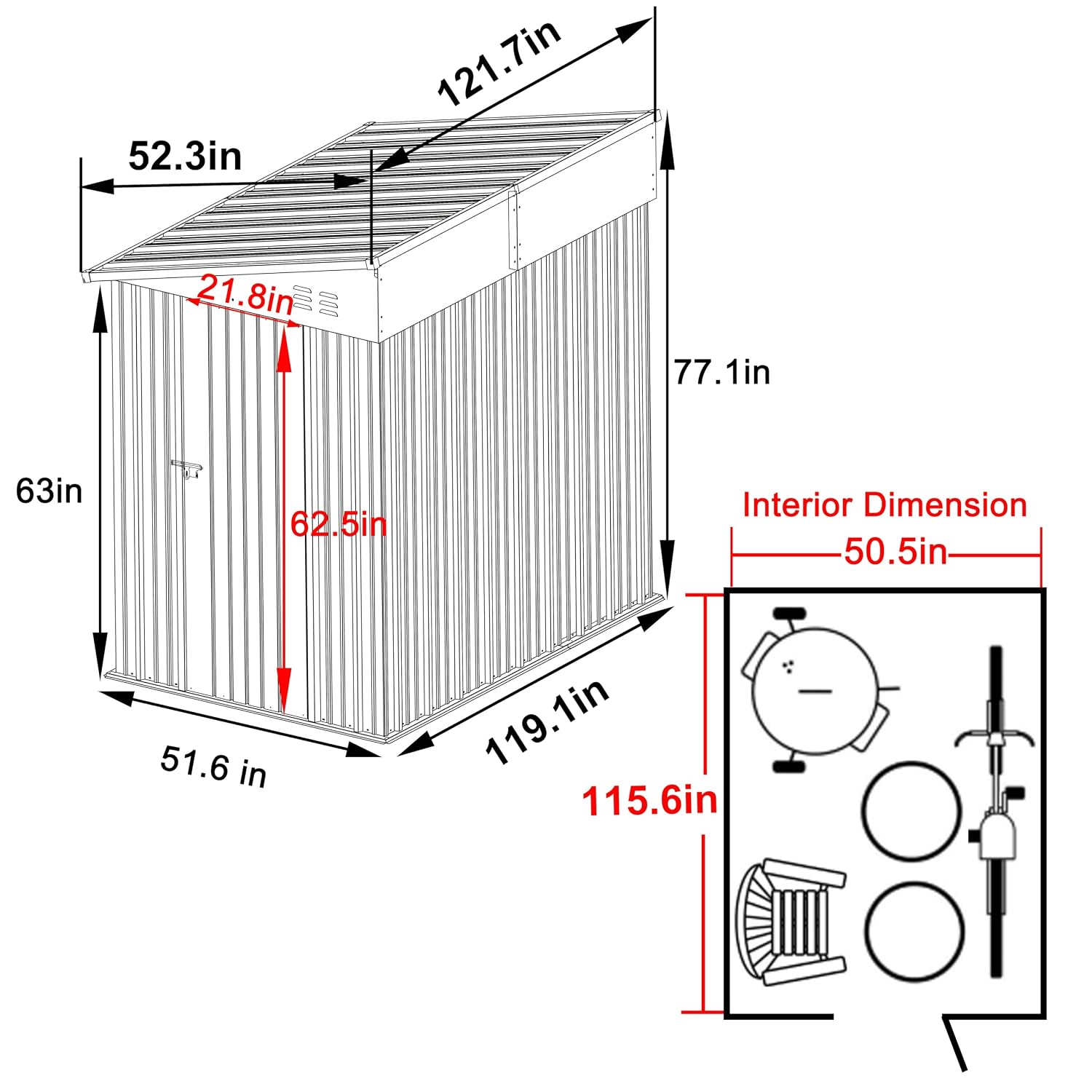 4×10 FT Outdoor Storage Shed L - Indoor Garden Kit ulasan dan harga