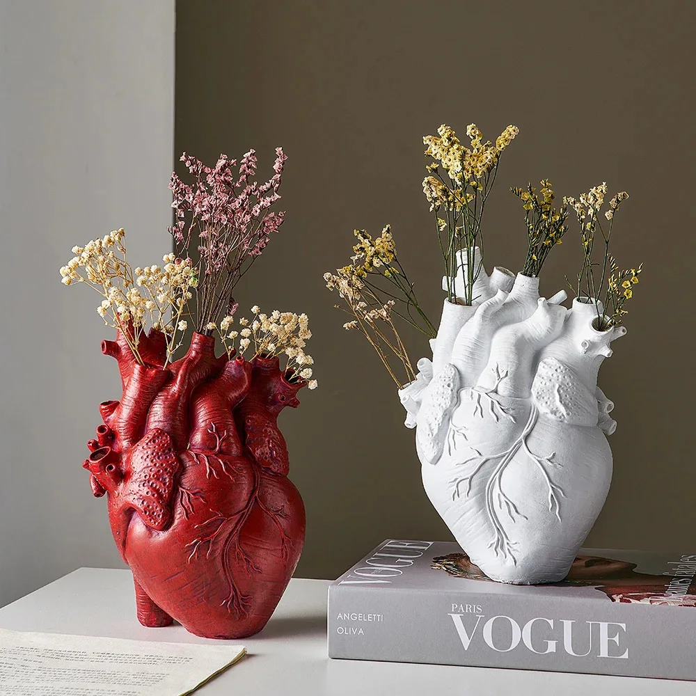 Heart Shaped Resin Vase Anatom - Hydroponic Grow Pod ulasan dan harga